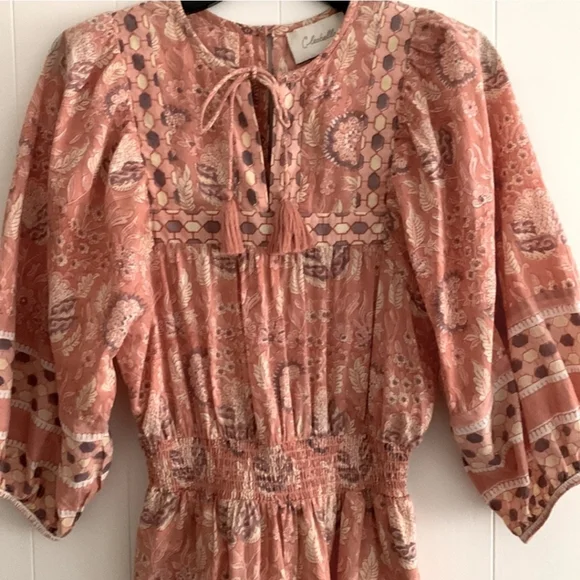 CLEOBELLA Magdalena Bohemian Peach Jumpsuit, Small - Picture 5 of 11